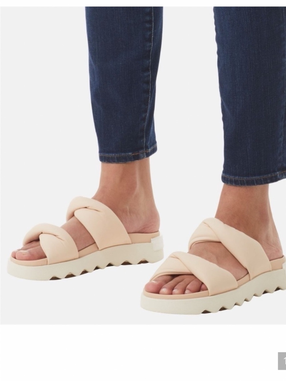 Sorel Vibe Twist Women’s Cream Knotted Platform Slide Sandals-size 10
